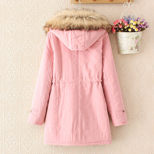 Damen Winterparka Warm mit Sherpa-Futter und Kunstfell-Kapuze - IdealeKleiden