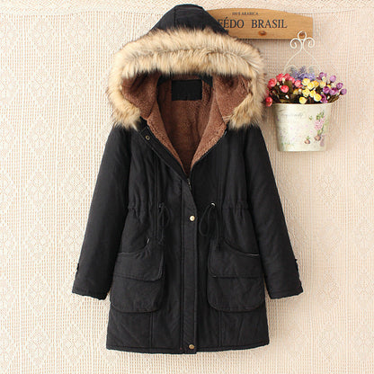 Parka d'hiver femme chaud avec doublure Sherpa et capuche en fausse fourrure