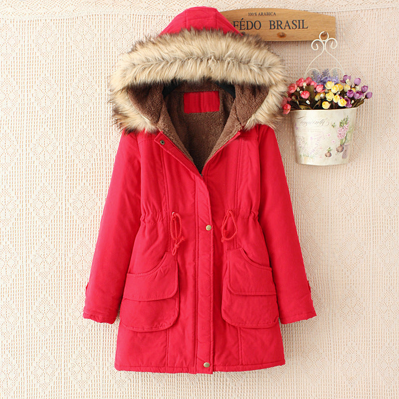 Parka d'hiver femme chaud avec doublure Sherpa et capuche en fausse fourrure
