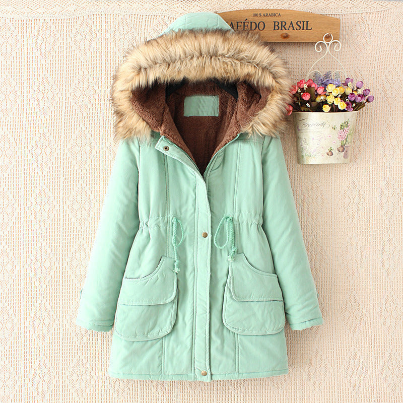 Parka d'hiver femme chaud avec doublure Sherpa et capuche en fausse fourrure