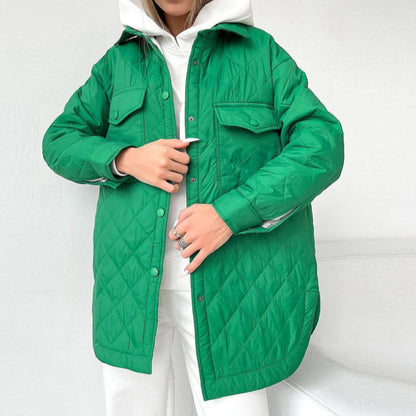 Veste d'hiver pour femme Isolation ouatinée Manches longues Fermeture rapide