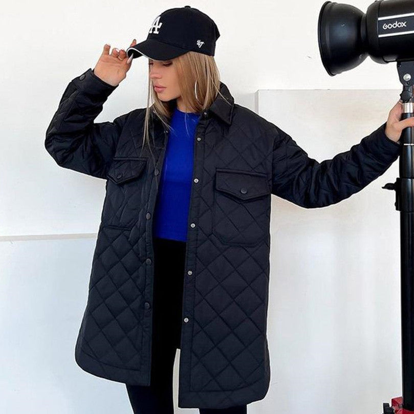 Veste d'hiver pour femme Isolation ouatinée Manches longues Fermeture rapide