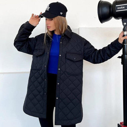 Veste d'hiver pour femme Isolation ouatinée Manches longues Fermeture rapide