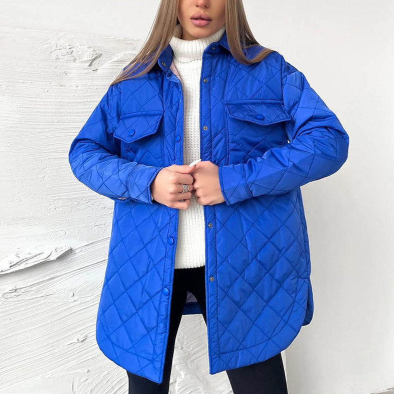 Veste d'hiver pour femme Isolation ouatinée Manches longues Fermeture rapide