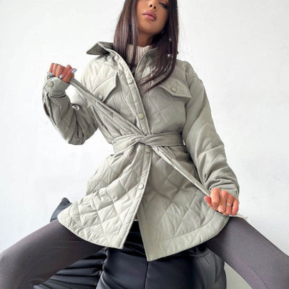 Veste d'hiver pour femme Isolation ouatinée Manches longues Fermeture rapide