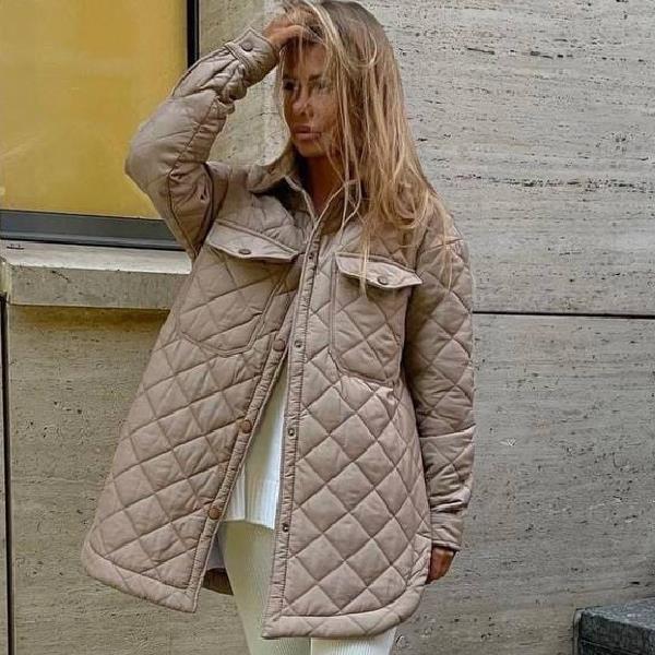 Veste d'hiver pour femme Isolation ouatinée Manches longues Fermeture rapide