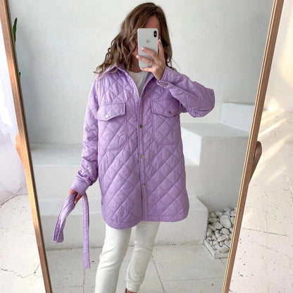 Veste d'hiver pour femme Isolation ouatinée Manches longues Fermeture rapide