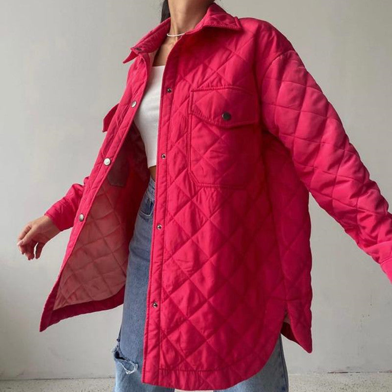 Veste d'hiver pour femme Isolation ouatinée Manches longues Fermeture rapide