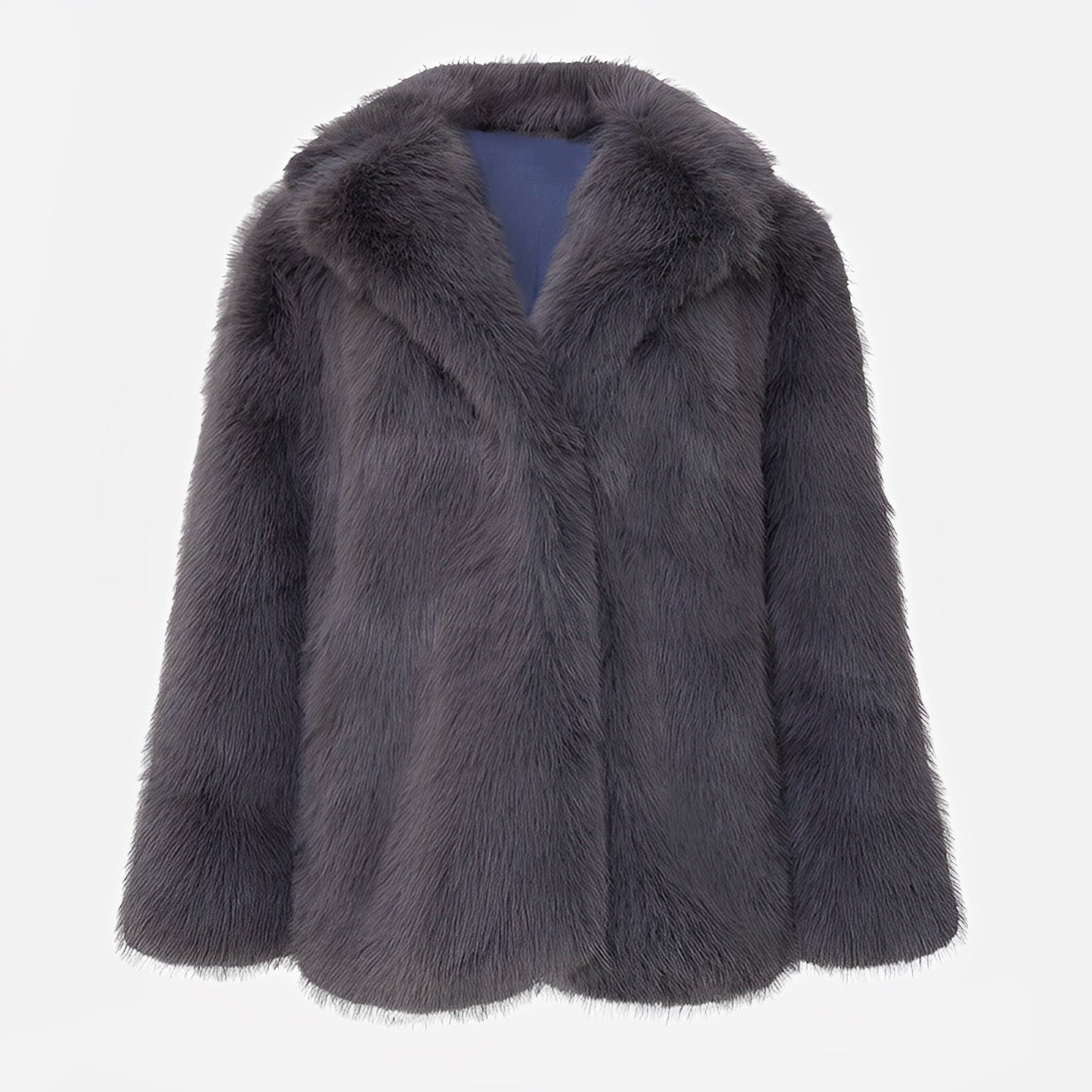 Veste courte femme en fausse fourrure douce coupe ample