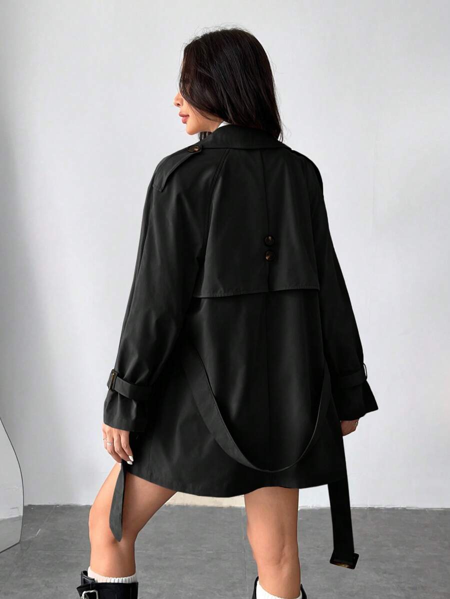 Damen Regenjacke Kurz Style Schnürbund - IdealeKleiden
