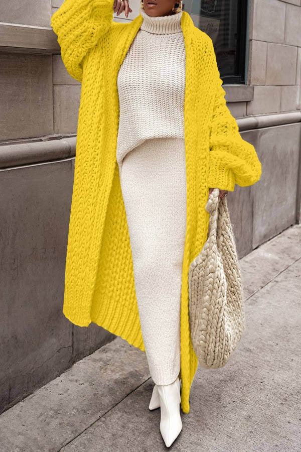 Gilet pour femme oversize en laine douce long
