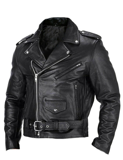 Stylische Lederjacke für Männer Biker - IdealeKleiden
