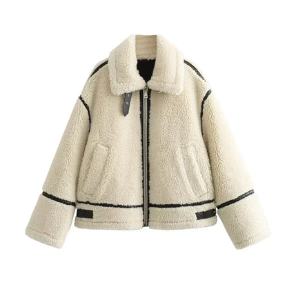 Veste d'hiver femme douce et chaude doublée Sherpa