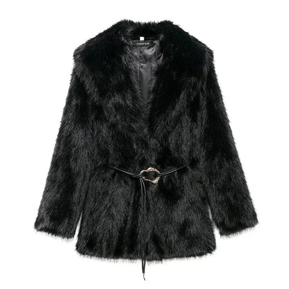 Manteau d'hiver élégant à manches longues pour femme