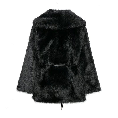 Eleganter Wintermantel Lange Ärmel Damen - IdealeKleiden