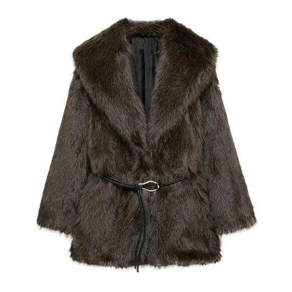 Manteau d'hiver élégant à manches longues pour femme