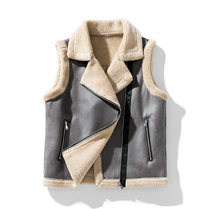 Gilets sans manches imitation fourrure femme