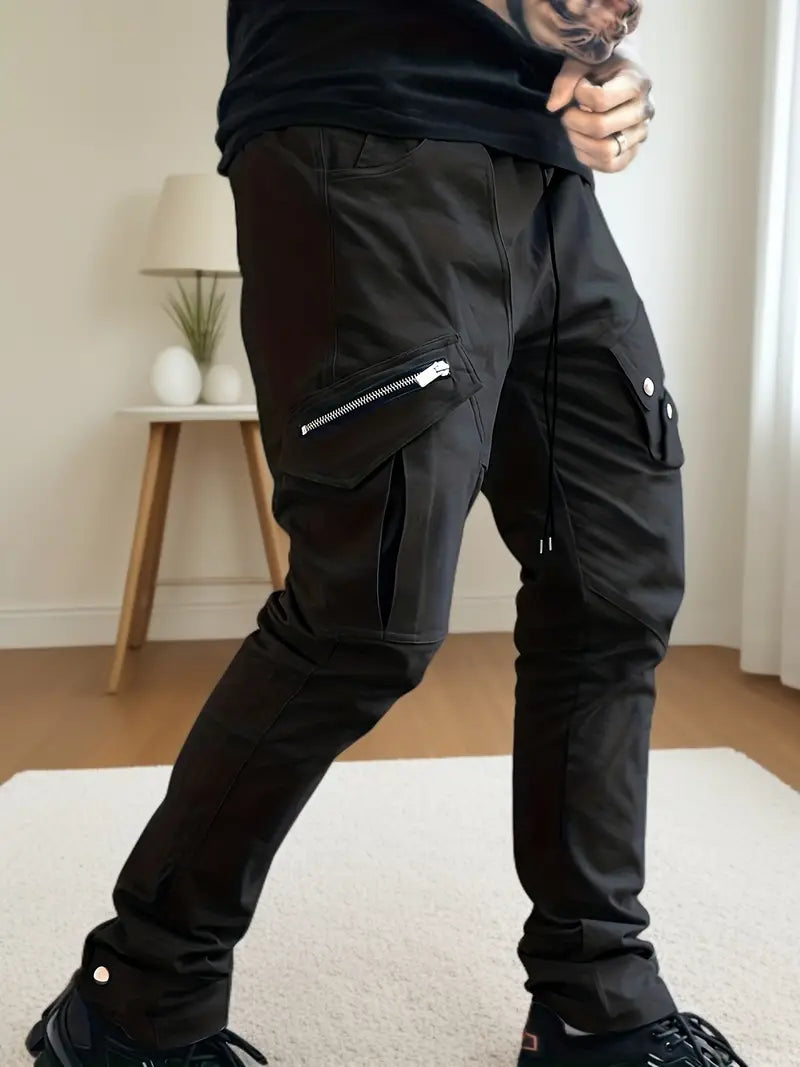 Lässige Cargohose Reißverschluss Taschen Freizeitstyle - IdealeKleiden