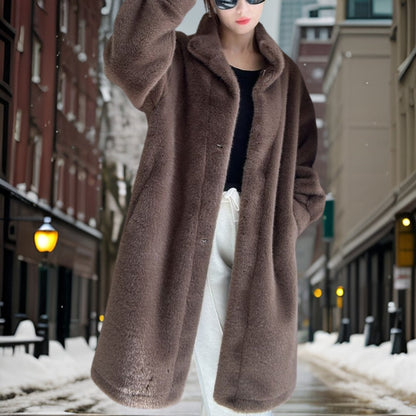 Manteau d'hiver exclusif en vraie fourrure