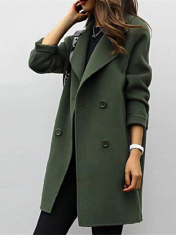 Élégant trench-coat noir pour femme, mode hiver