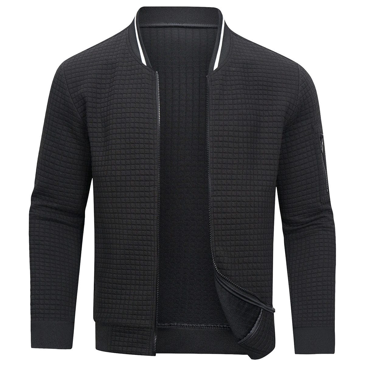 Stylischer Pullover mit Halber Reißverschluss Modern Design - IdealeKleiden