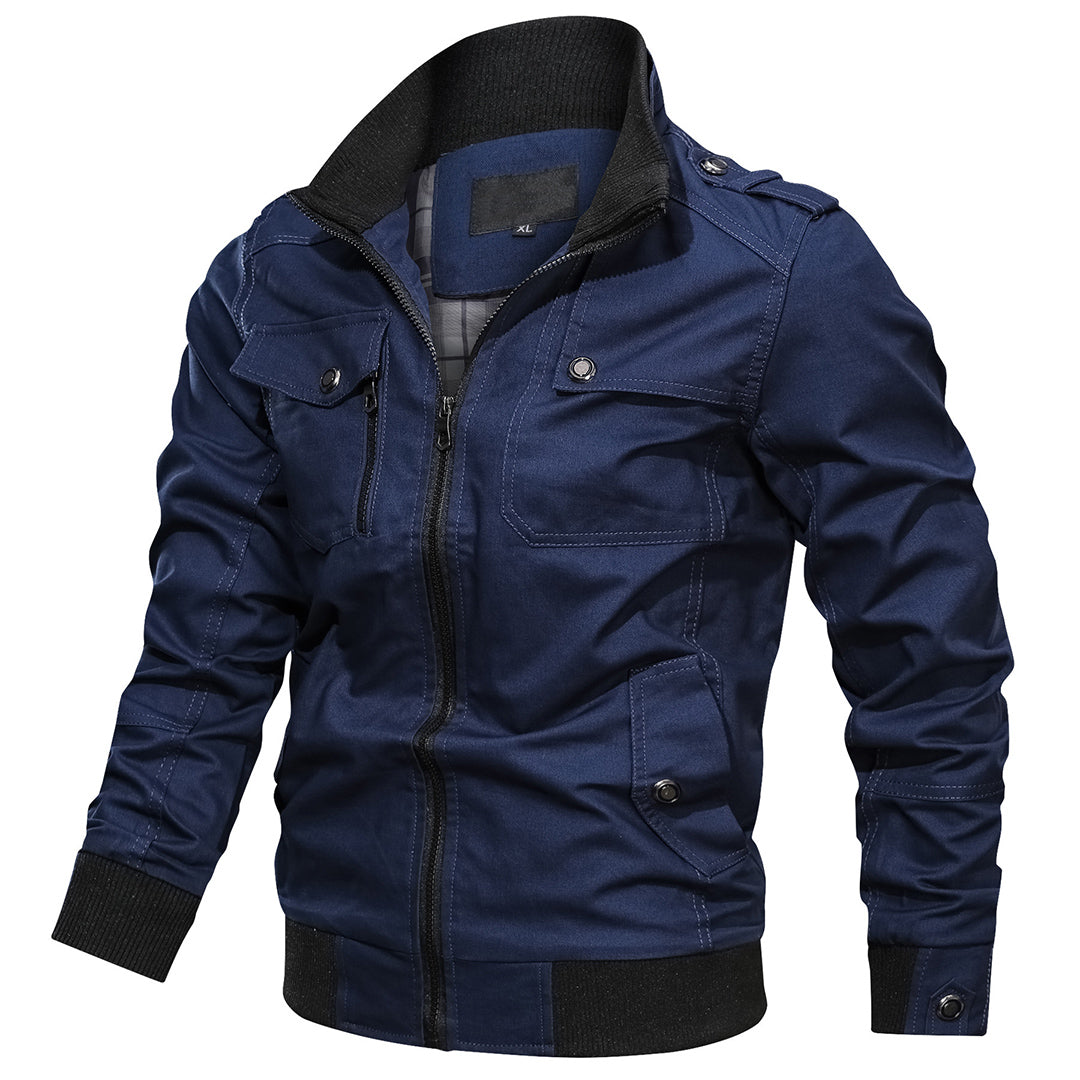 Blouson aviateur homme moderne avec col côtelé et poches