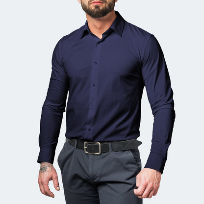 Chemise confortable en tissu stretch au design moderne