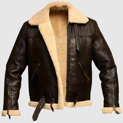 Veste en cuir marron pour homme Manteau en cuir élégant