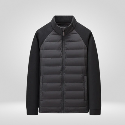 Veste d'hiver légère pour homme chaude avec fermeture éclair et rembourrage en duvet