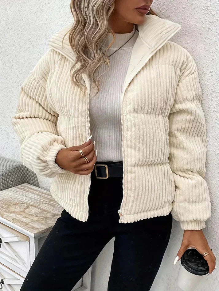 Doudoune matelassée chaude zippée pour femme
