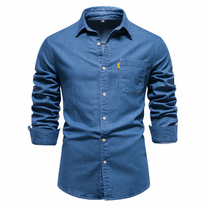 Chemise en jean moderne à manches longues pour homme