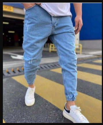 Jean Jogger Homme Confortable Bleu Clair