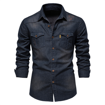 Chemise homme manches longues denim moderne