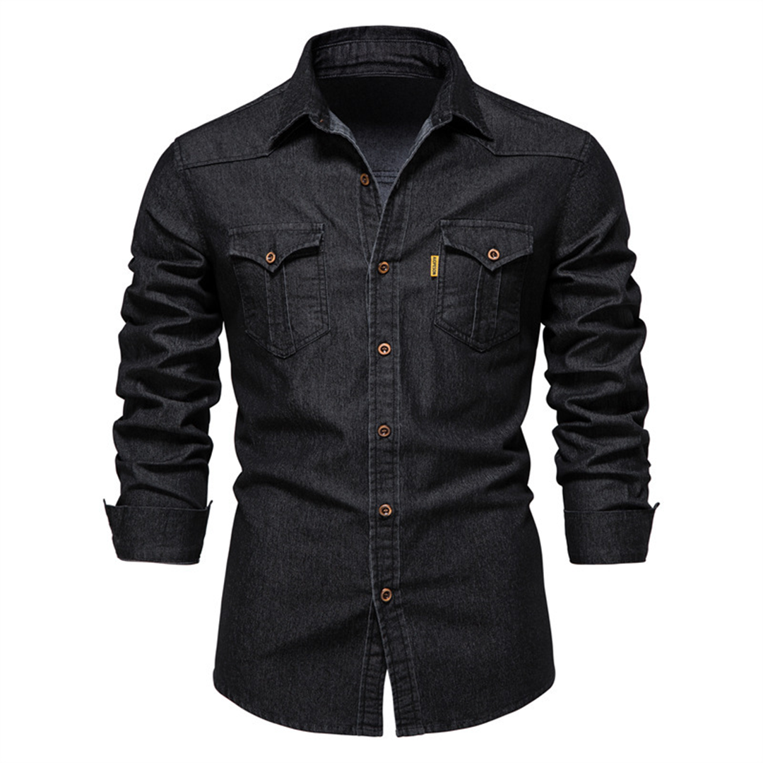Herren Langarm Hemd Modern Denim - IdealeKleiden