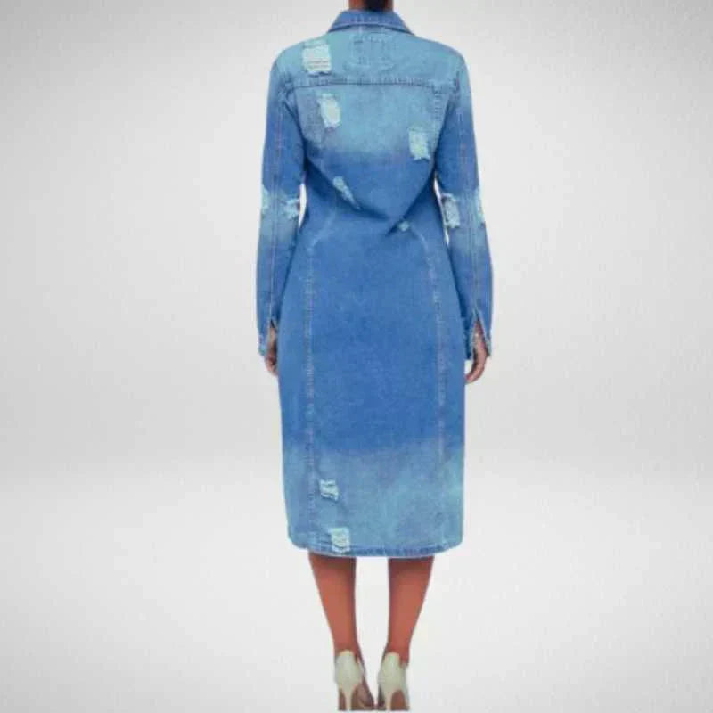 Stilvoller Damen-Trenchcoat Lang Modern - IdealeKleiden