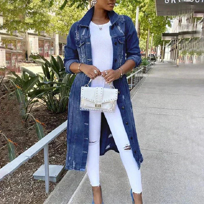 Élégant trench-coat long et moderne pour femme