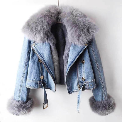 Veste en fourrure élégante Doublure en peluche douce