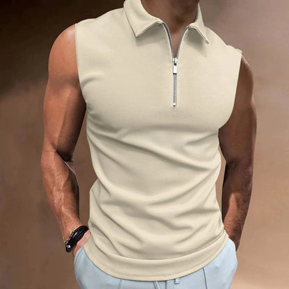 Débardeur Homme Design Moderne Demi-Zip