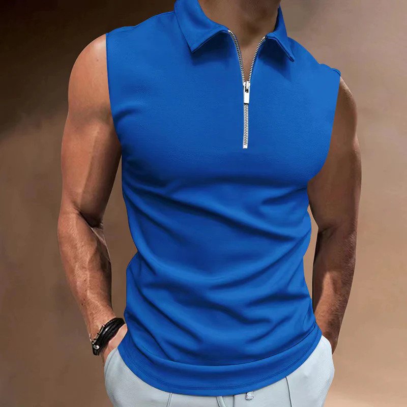 Débardeur Homme Design Moderne Demi-Zip