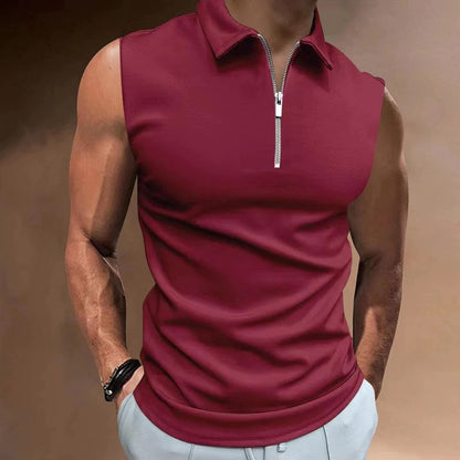 Débardeur Homme Design Moderne Demi-Zip