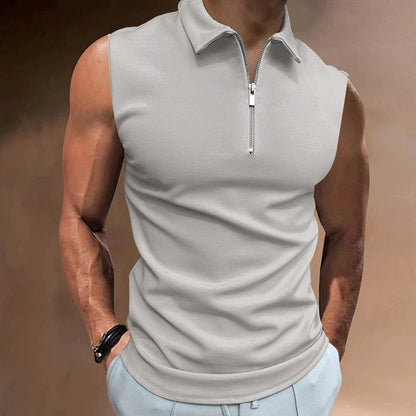 Débardeur Homme Design Moderne Demi-Zip