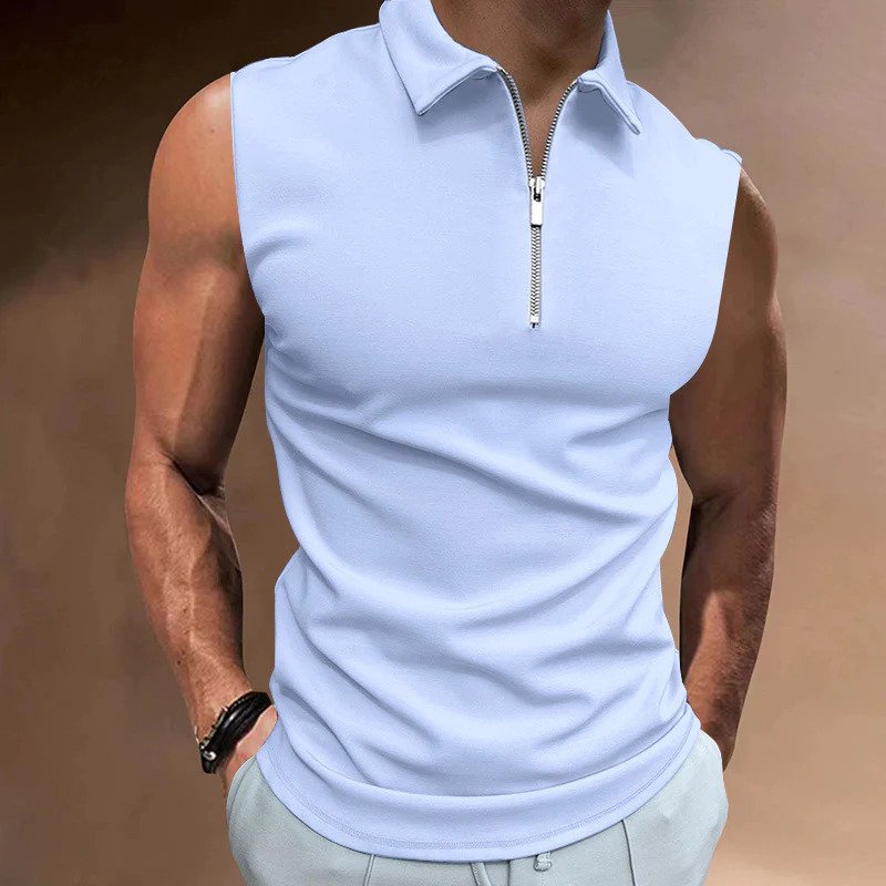Débardeur Homme Design Moderne Demi-Zip