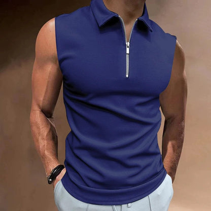Herren Tanktop Modern Halbzipper Design - IdealeKleiden