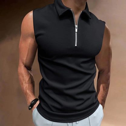 Débardeur Homme Design Moderne Demi-Zip