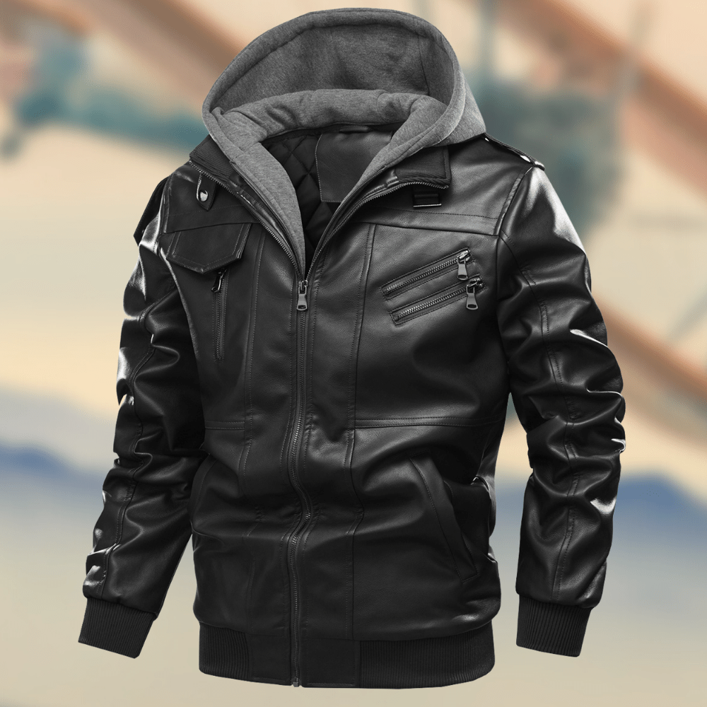 Élégante veste en cuir Chaude et stylée