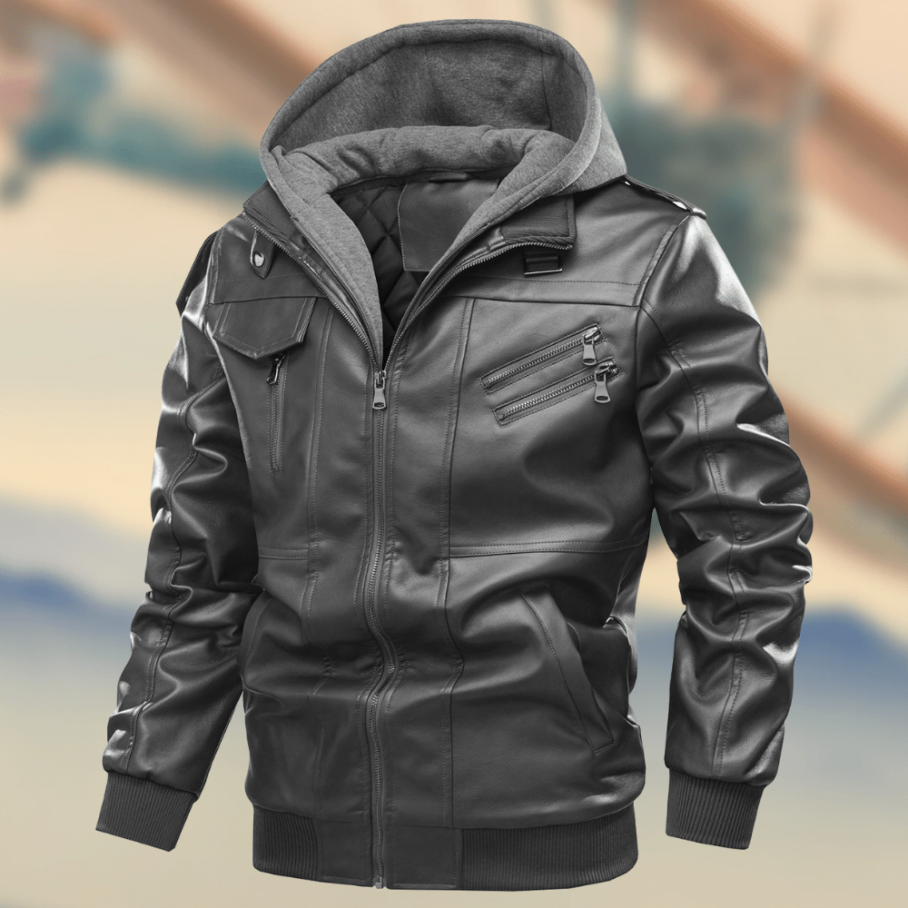 Élégante veste en cuir Chaude et stylée