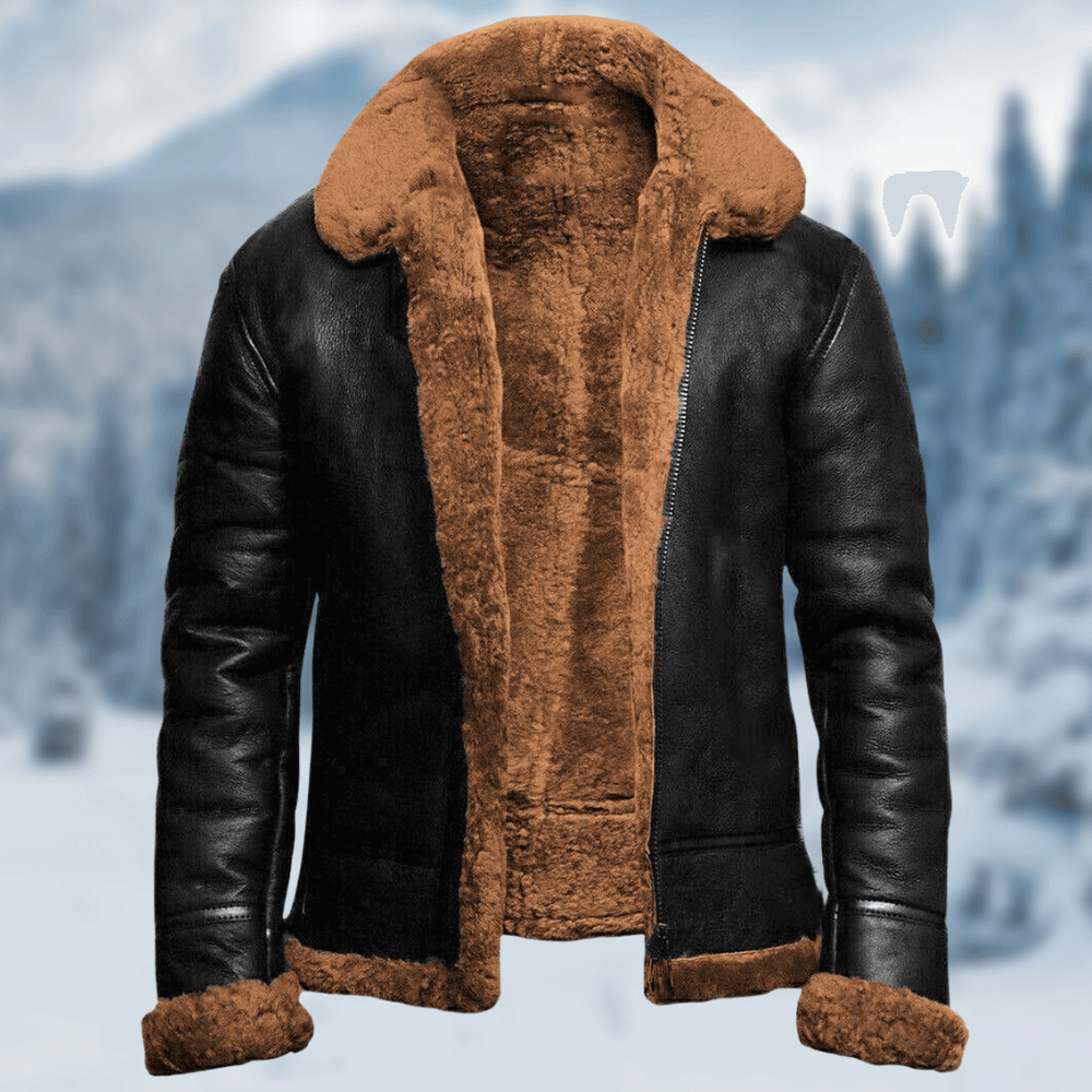 Blouson en cuir Chaud Douillet Robuste