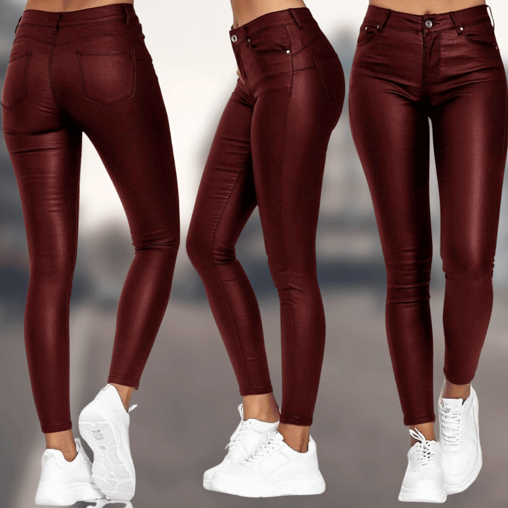 Pantalon en cuir élégant pour femme, confortable et moderne