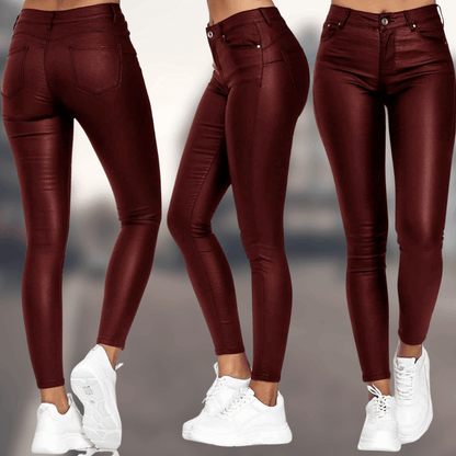 Pantalon en cuir élégant pour femme, confortable et moderne