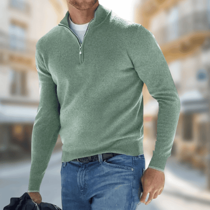 Pull-over Homme Col Zippé Sportif